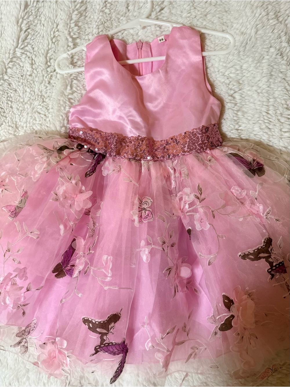 Pink Floral Tulle Party Dress for Girls